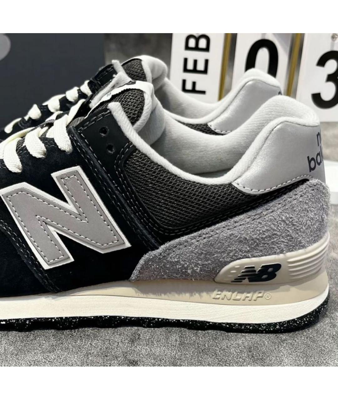 NEW BALANCE Черные замшевые низкие кроссовки / кеды, фото 7