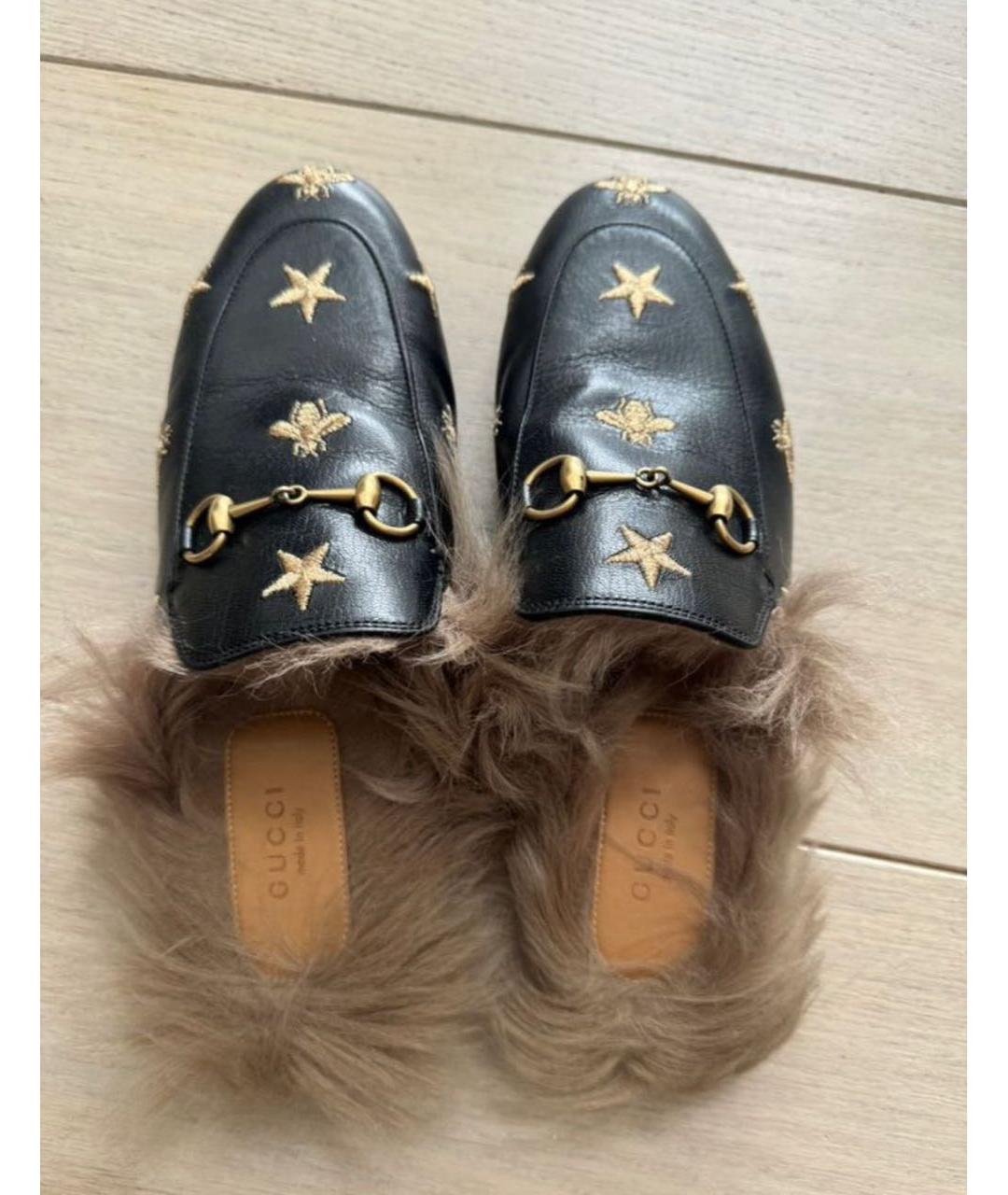 GUCCI Черные кожаные мюли, фото 3