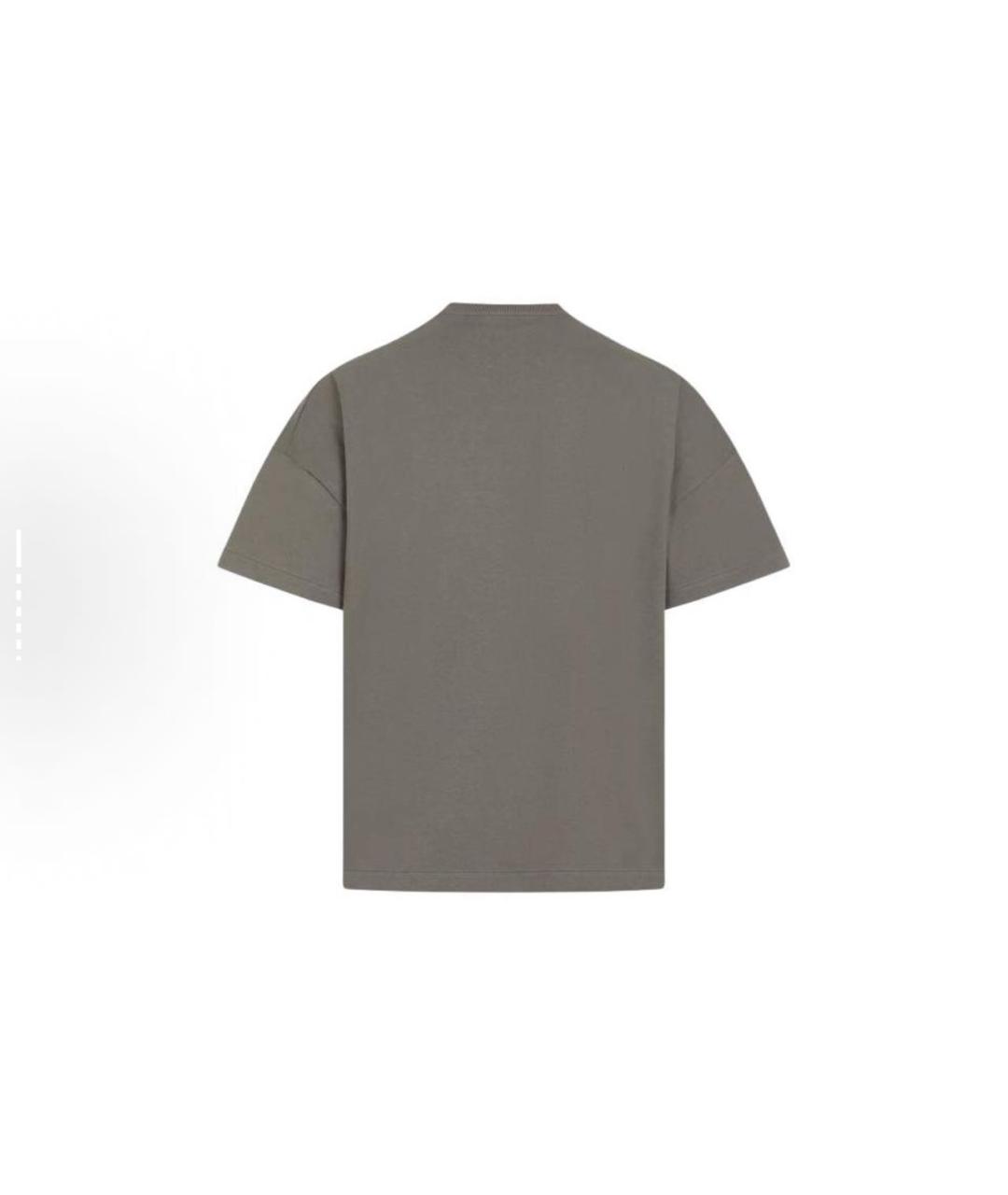 JIL SANDER Серая хлопковая футболка, фото 2