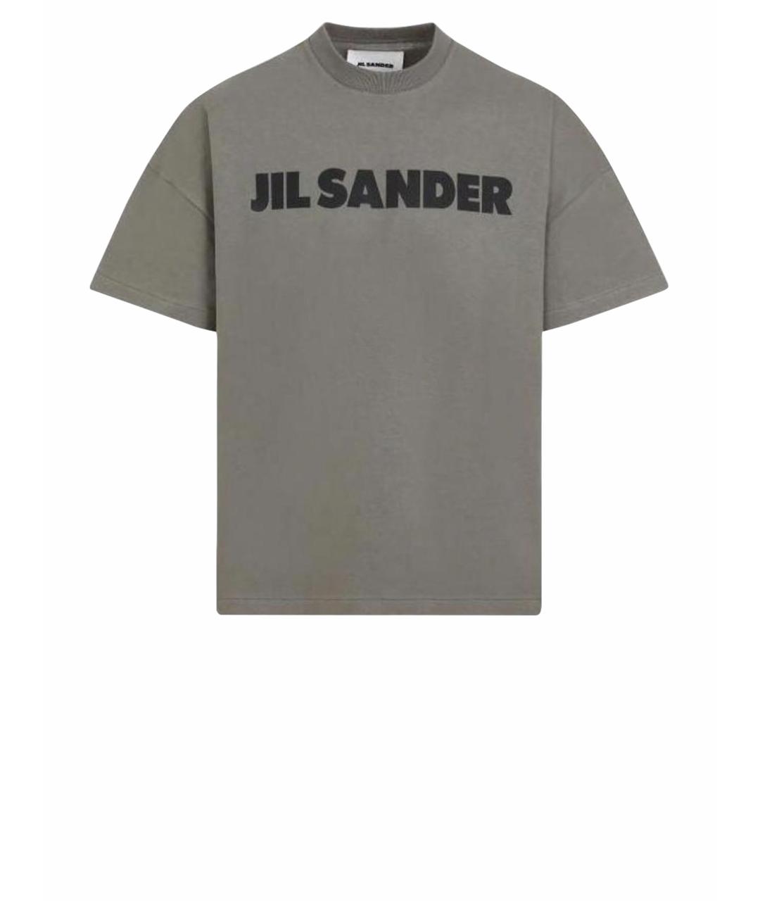 JIL SANDER Серая хлопковая футболка, фото 1