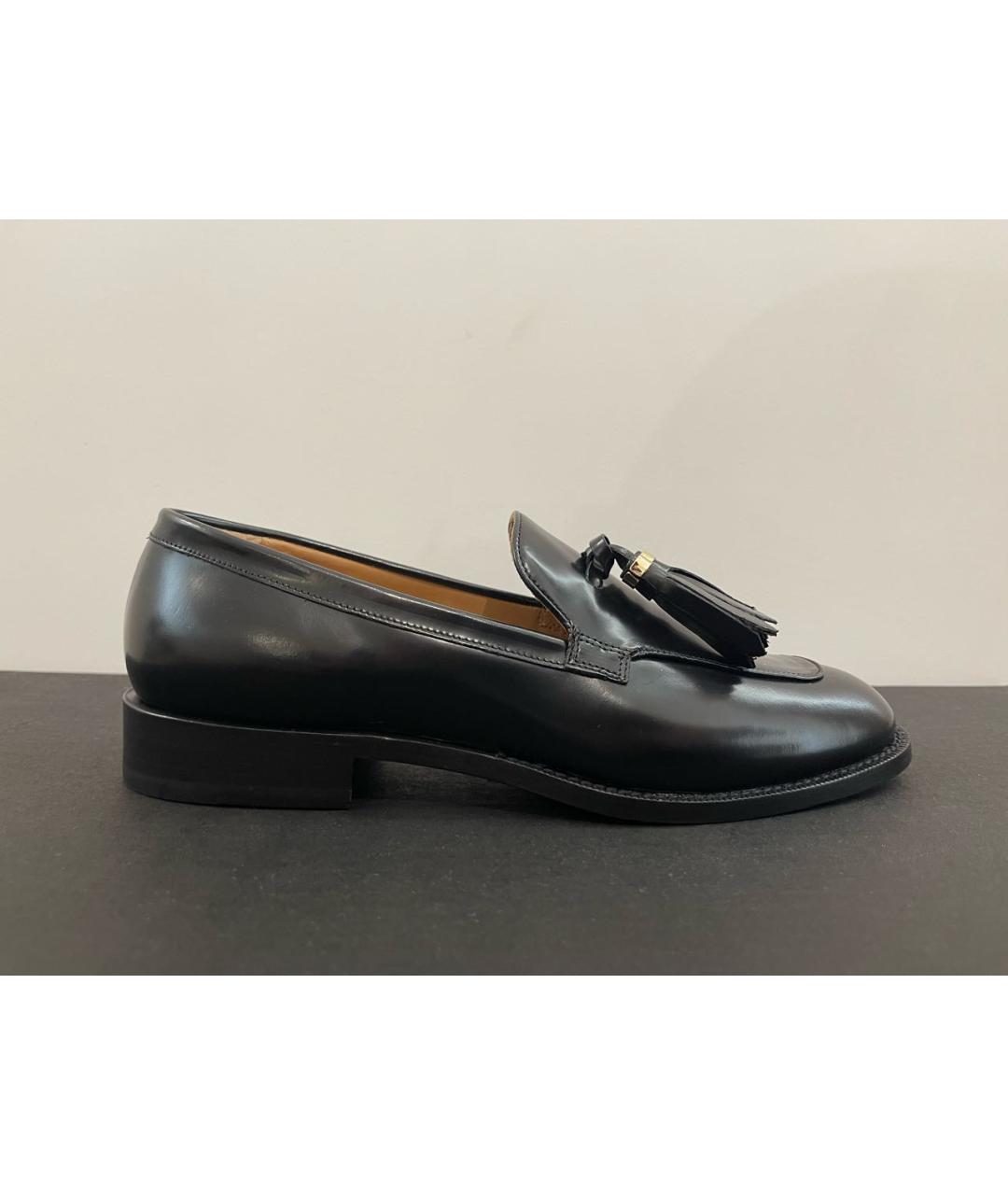 MAX MARA Черные кожаные лоферы, фото 9