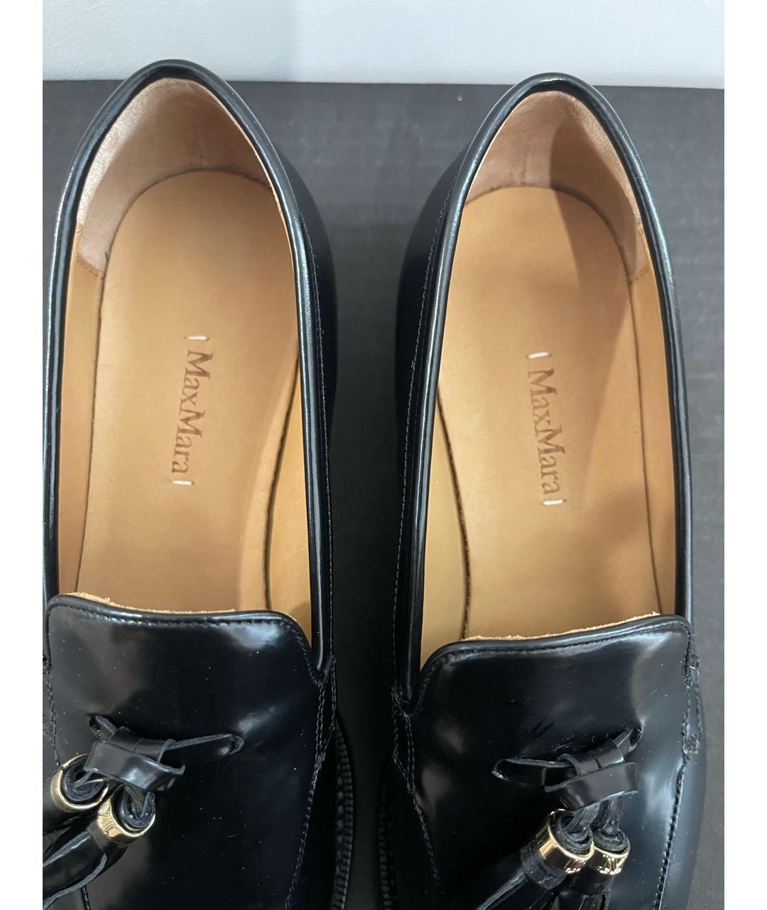 MAX MARA Черные кожаные лоферы, фото 7