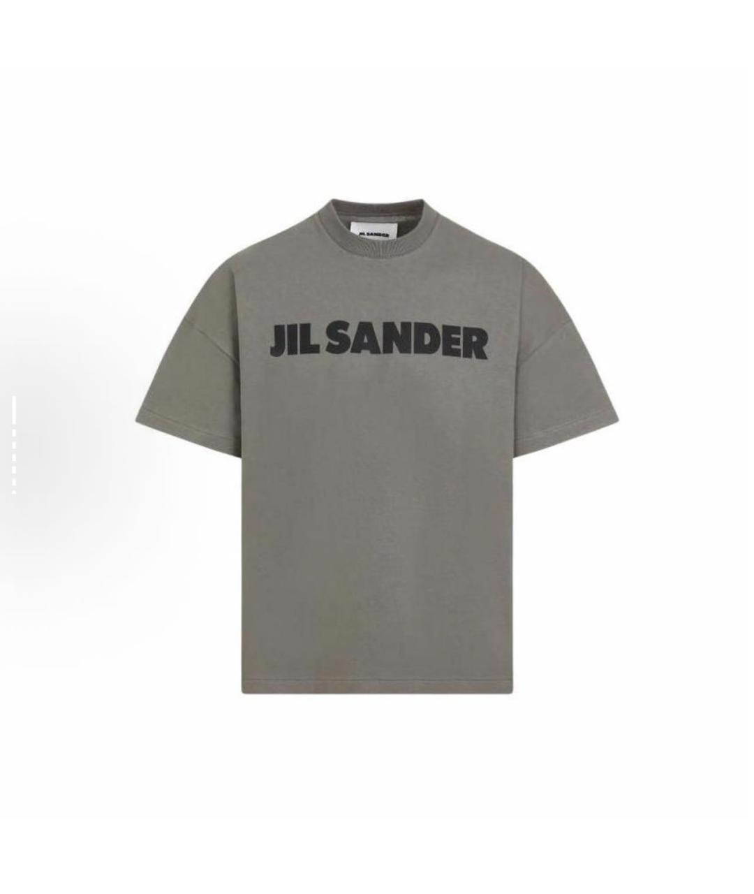 JIL SANDER Серая хлопковая футболка, фото 6