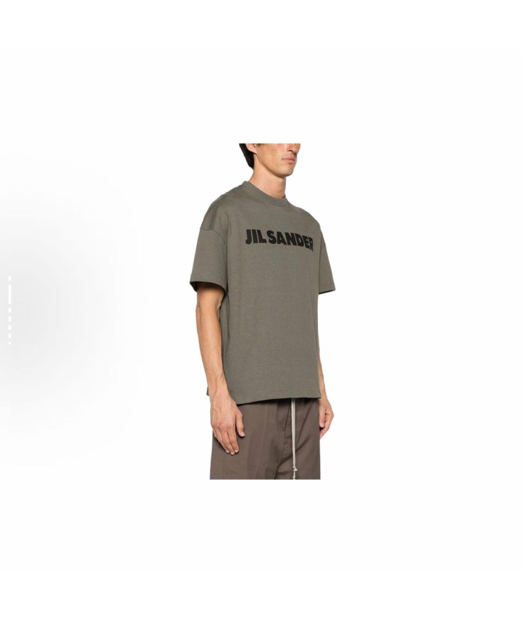 JIL SANDER Серая хлопковая футболка, фото 5