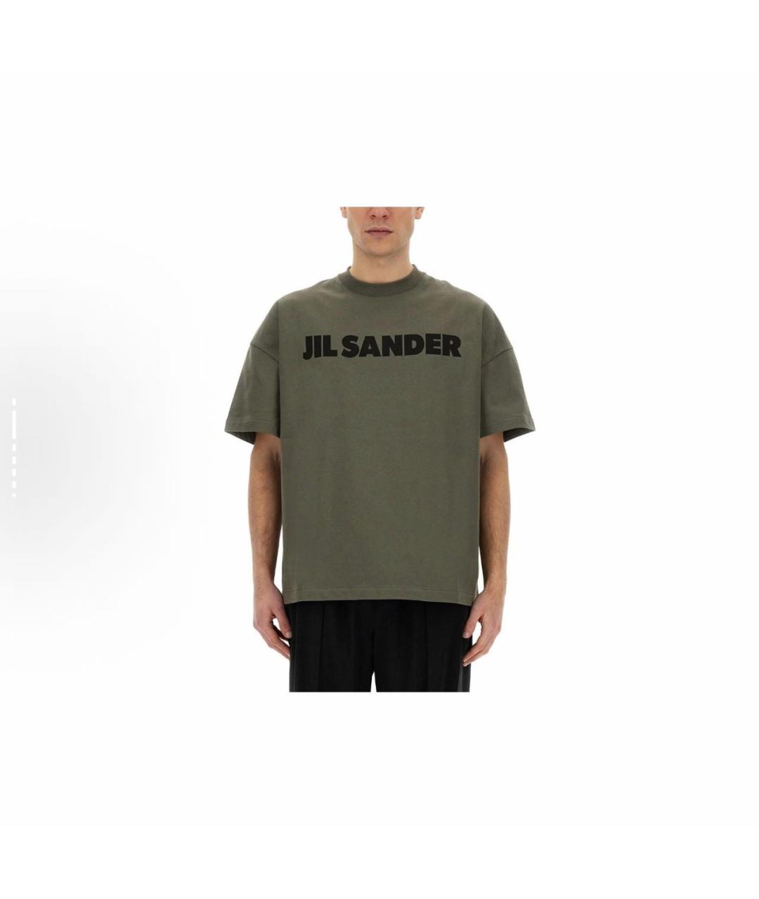 JIL SANDER Серая хлопковая футболка, фото 4