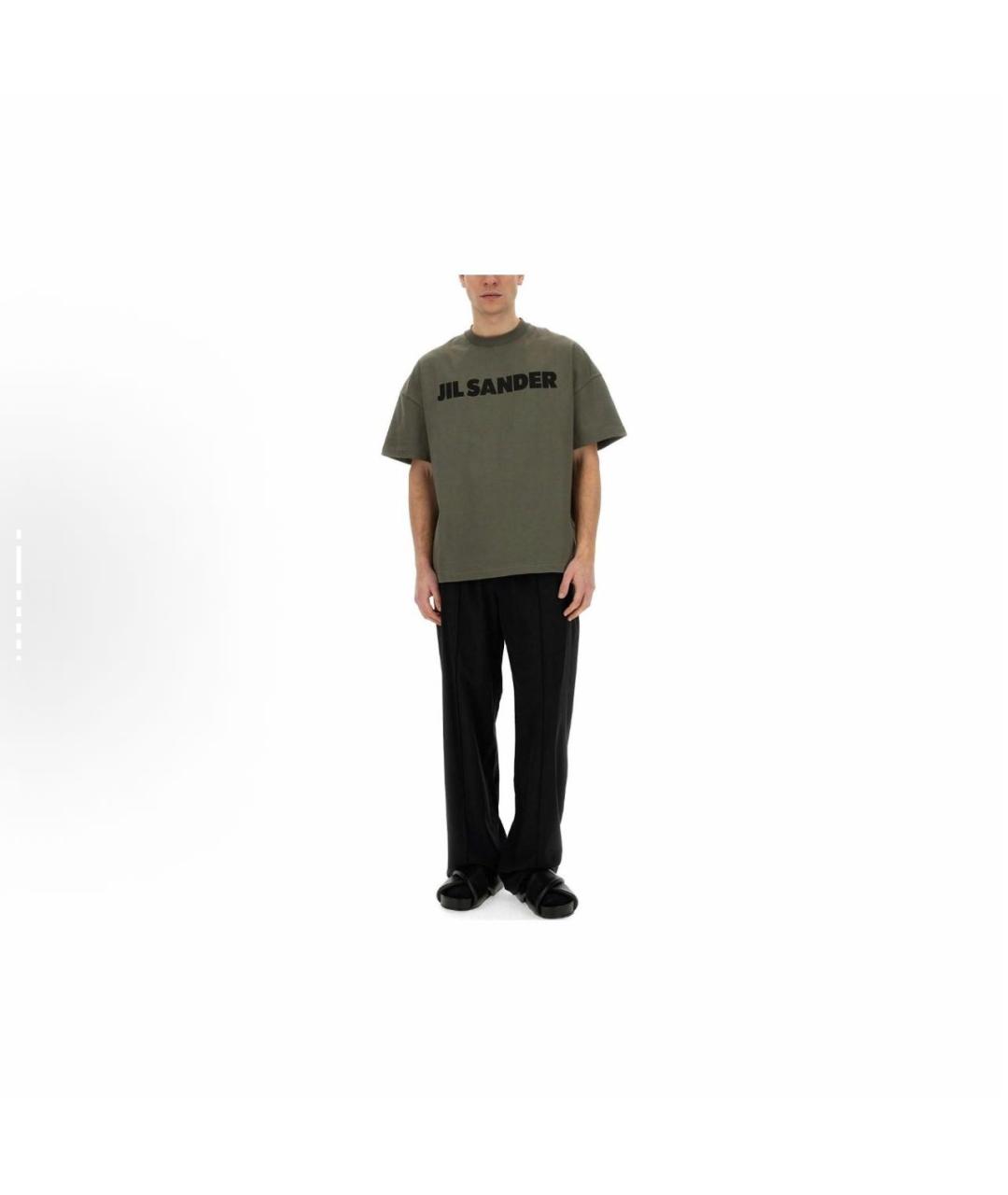 JIL SANDER Серая хлопковая футболка, фото 3