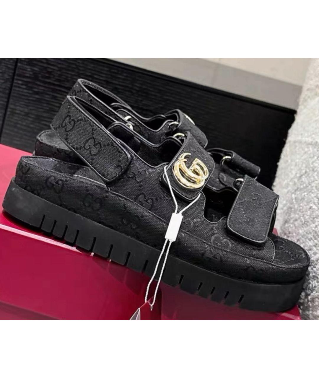 GUCCI Черные сандалии, фото 2