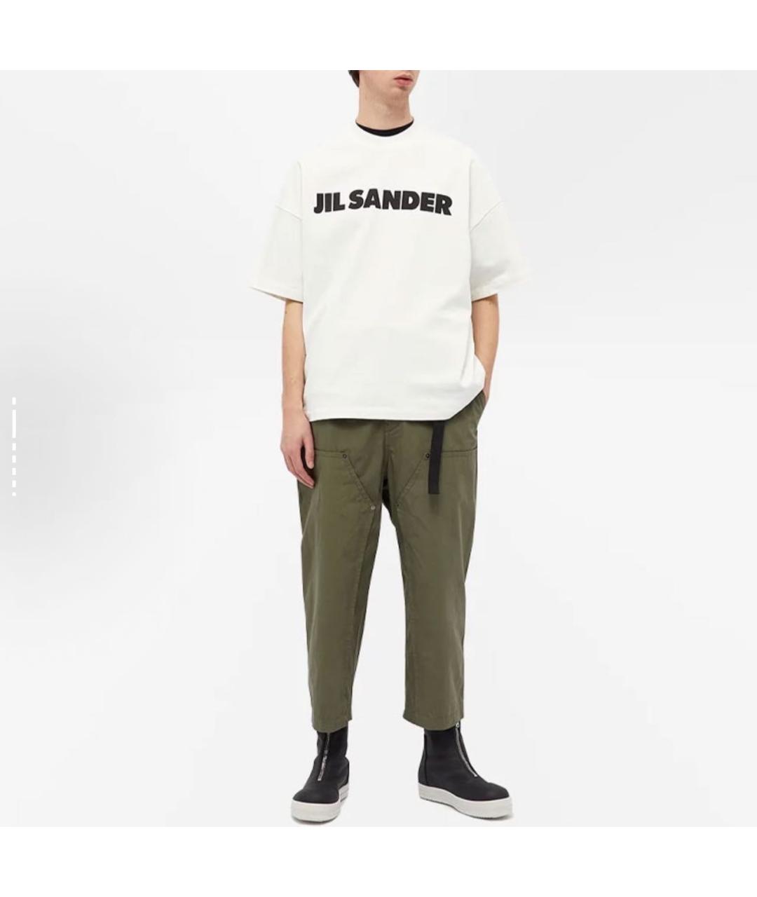 JIL SANDER Белая хлопковая футболка, фото 2
