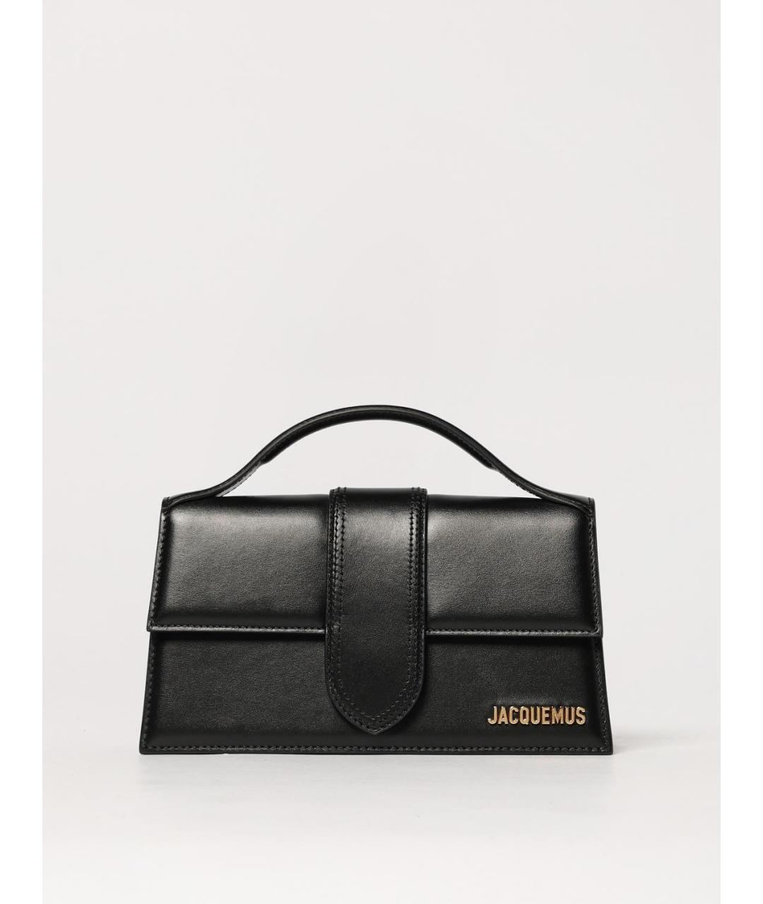 JACQUEMUS Черная кожаная сумка с короткими ручками, фото 6