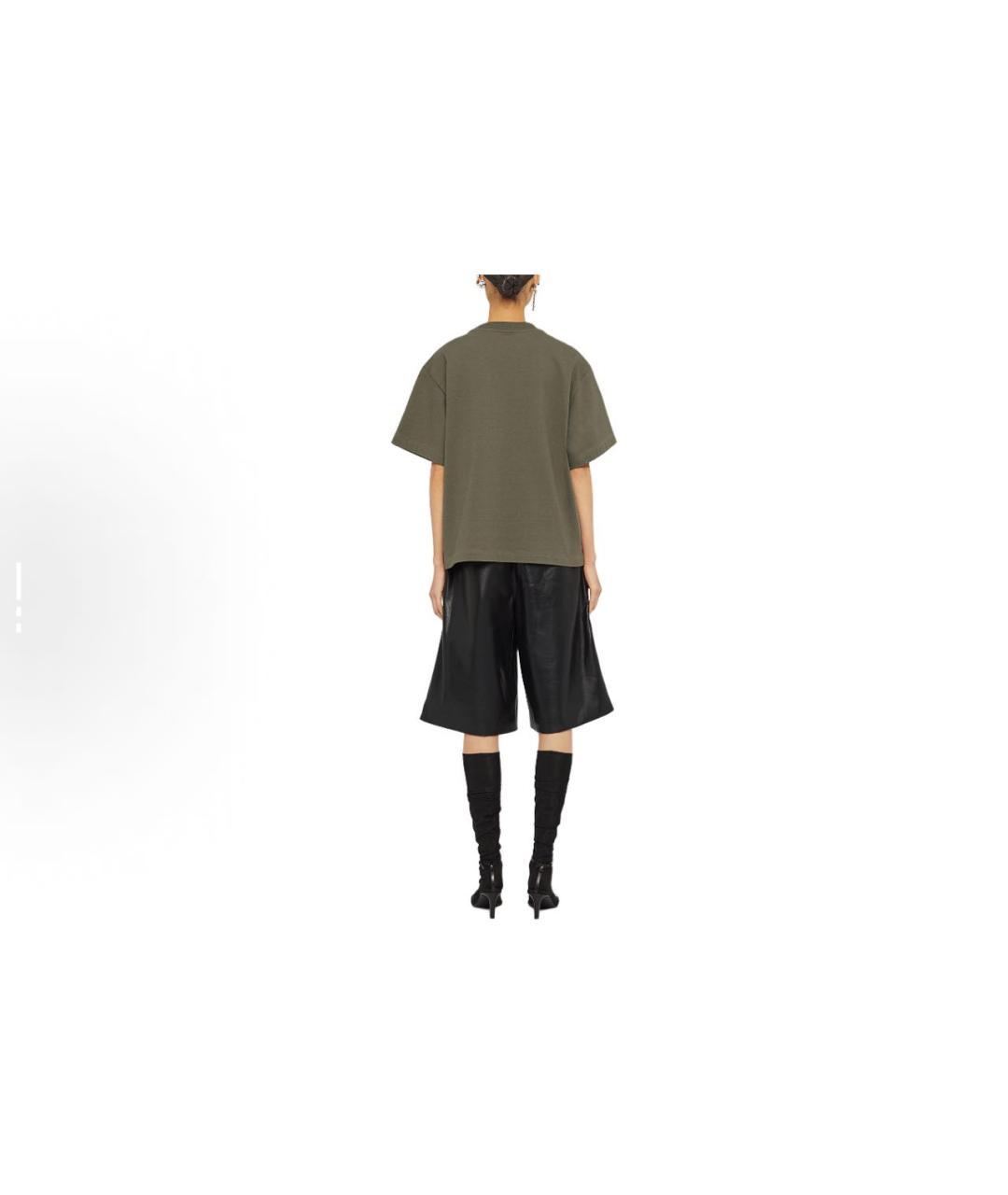 JIL SANDER Хаки хлопковая футболка, фото 3