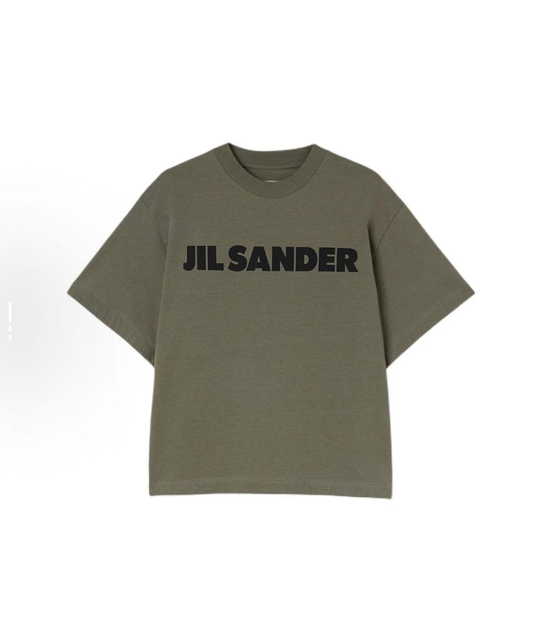 JIL SANDER Хаки хлопковая футболка, фото 5