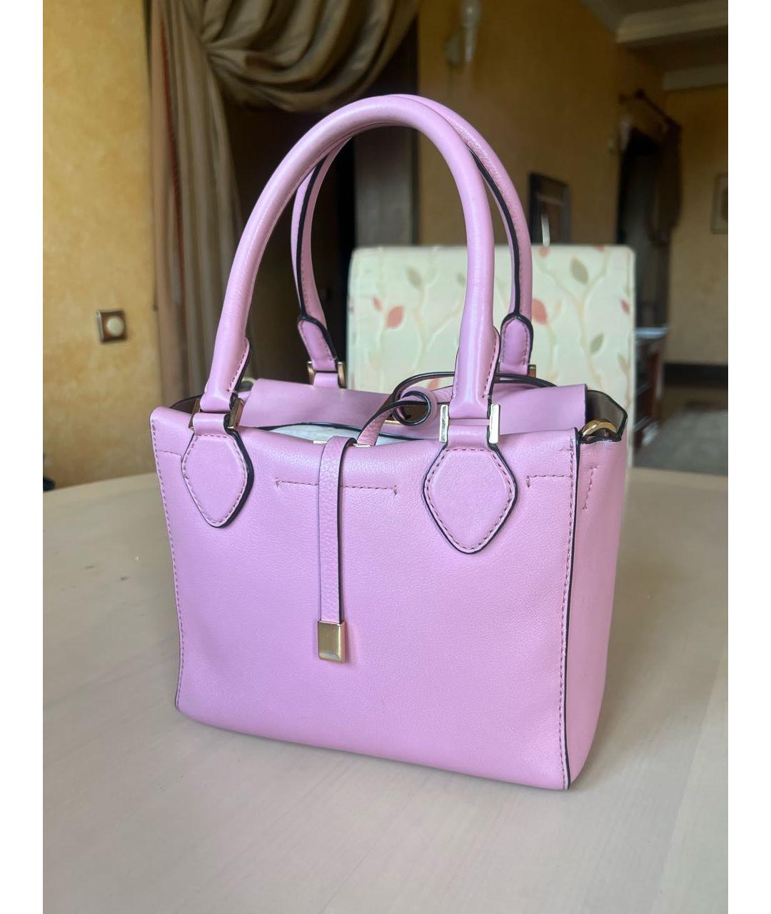 MICHAEL KORS Розовая кожаная сумка с короткими ручками, фото 2