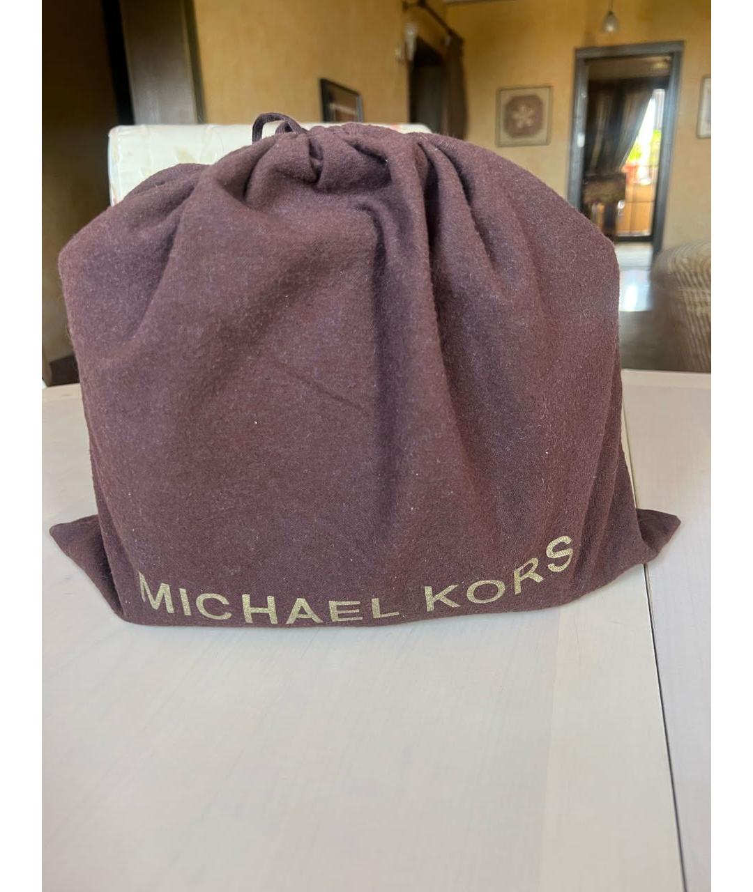 MICHAEL KORS Розовая кожаная сумка с короткими ручками, фото 5