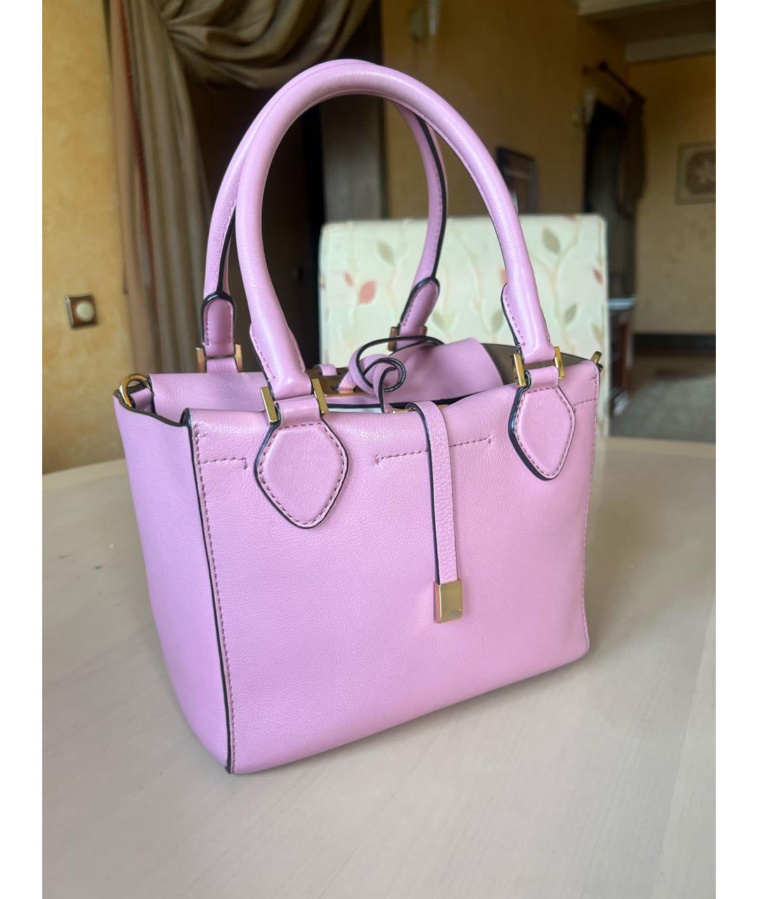MICHAEL KORS Розовая кожаная сумка с короткими ручками, фото 3