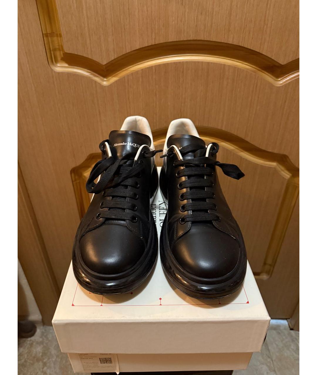 ALEXANDER MCQUEEN Черные кожаные низкие кроссовки / кеды, фото 2