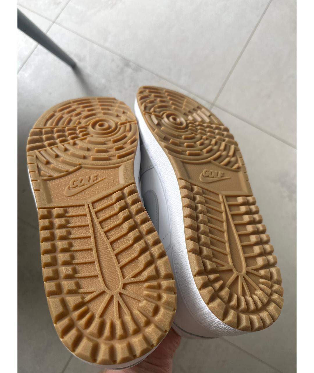 NIKE Белые кожаные низкие кроссовки / кеды, фото 5