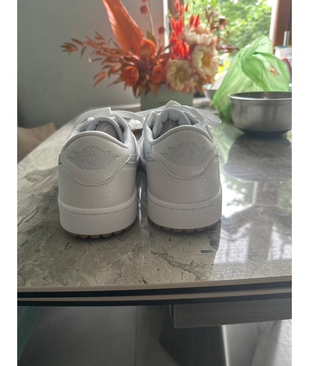 NIKE Белые кожаные низкие кроссовки / кеды, фото 4