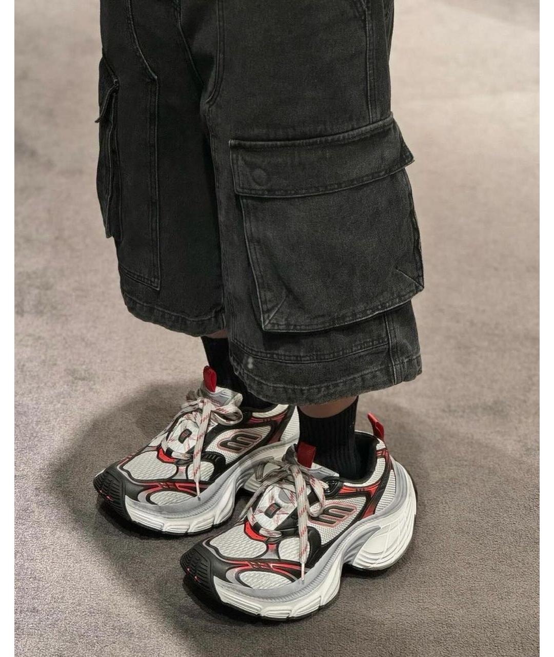 BALENCIAGA Серые резиновые низкие кроссовки / кеды, фото 3