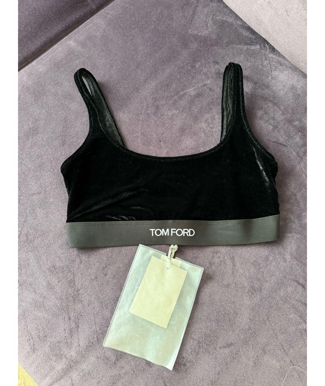TOM FORD Черная бархатная майка, фото 4