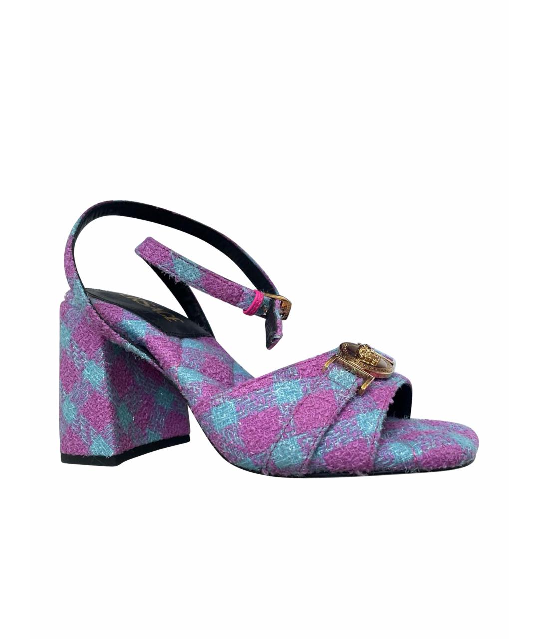 VERSACE Мульти текстильные босоножки, фото 1