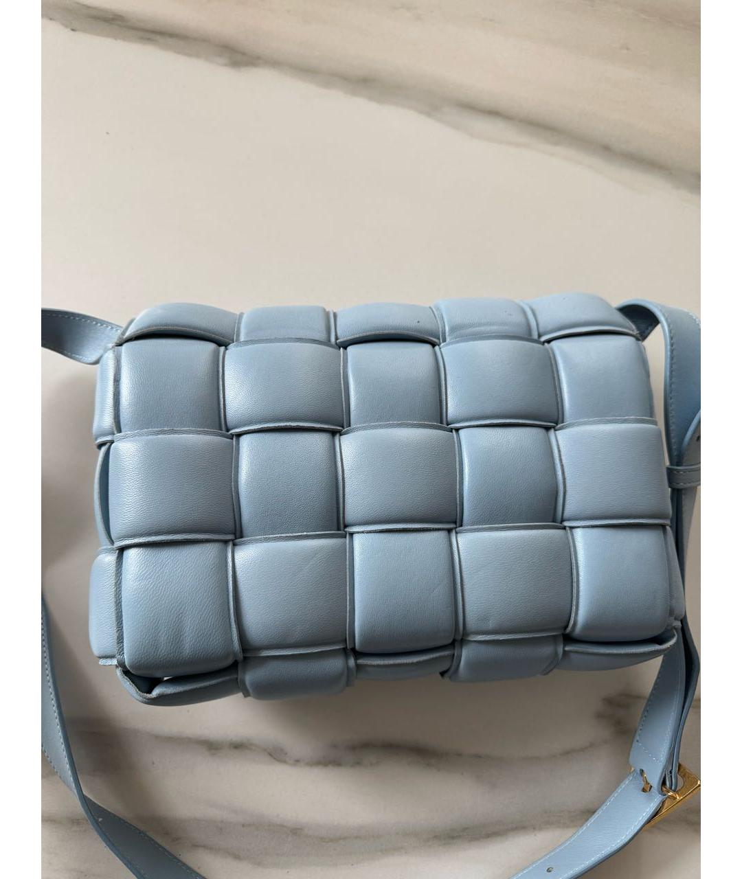 BOTTEGA VENETA Голубая кожаная сумка через плечо, фото 4
