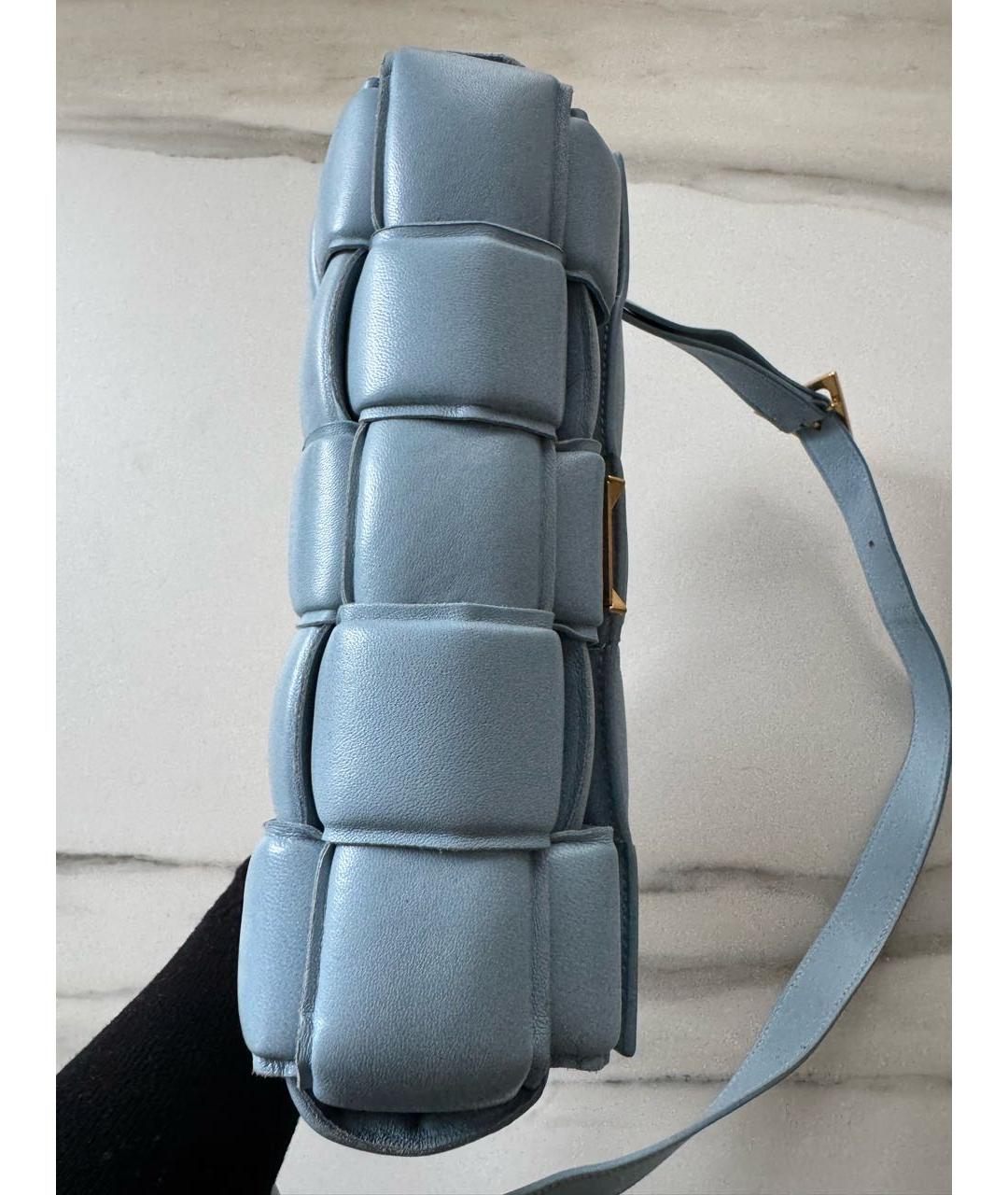 BOTTEGA VENETA Голубая кожаная сумка через плечо, фото 7