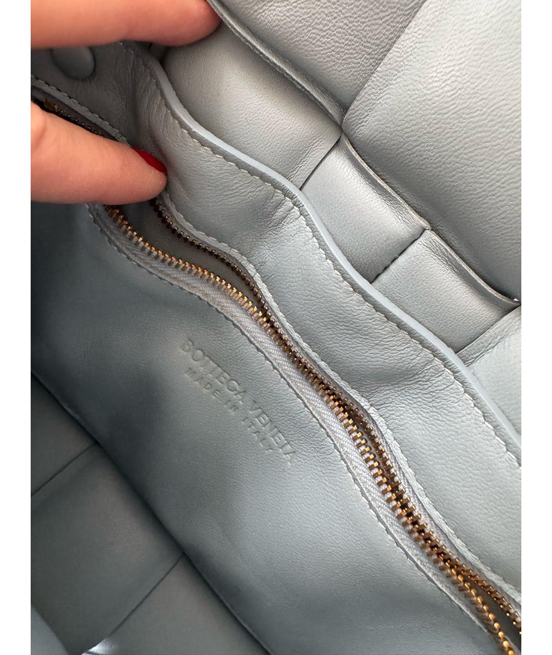 BOTTEGA VENETA Голубая кожаная сумка через плечо, фото 6
