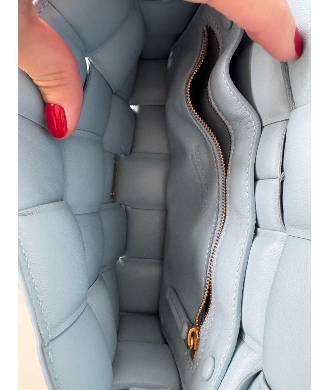 BOTTEGA VENETA Голубая кожаная сумка через плечо, фото 5