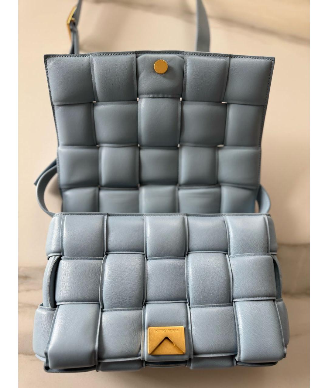 BOTTEGA VENETA Голубая кожаная сумка через плечо, фото 3