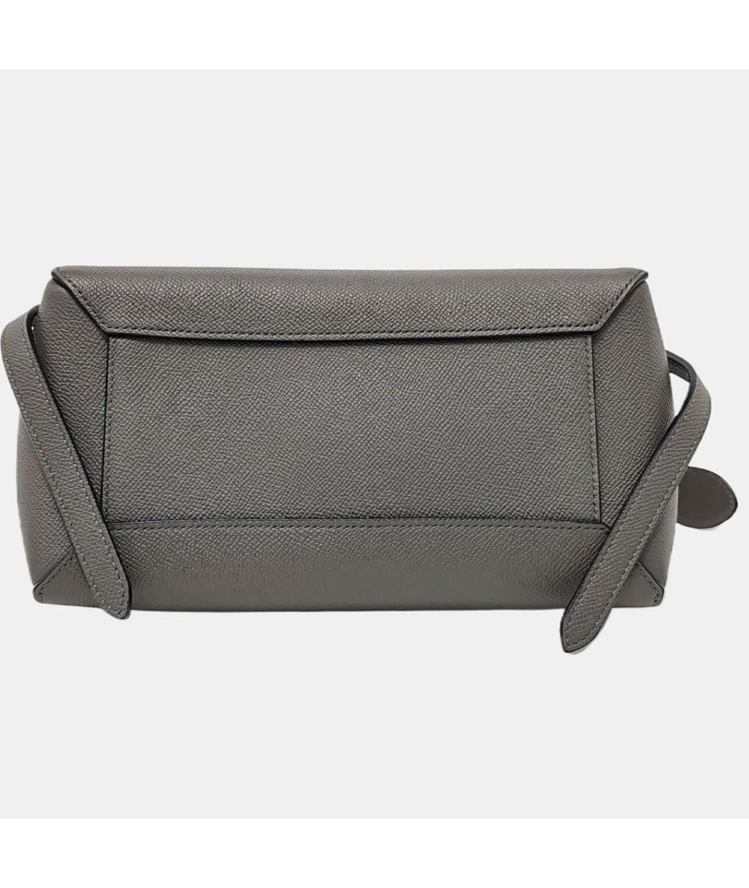 CELINE Антрацитовая кожаная сумка с короткими ручками, фото 5