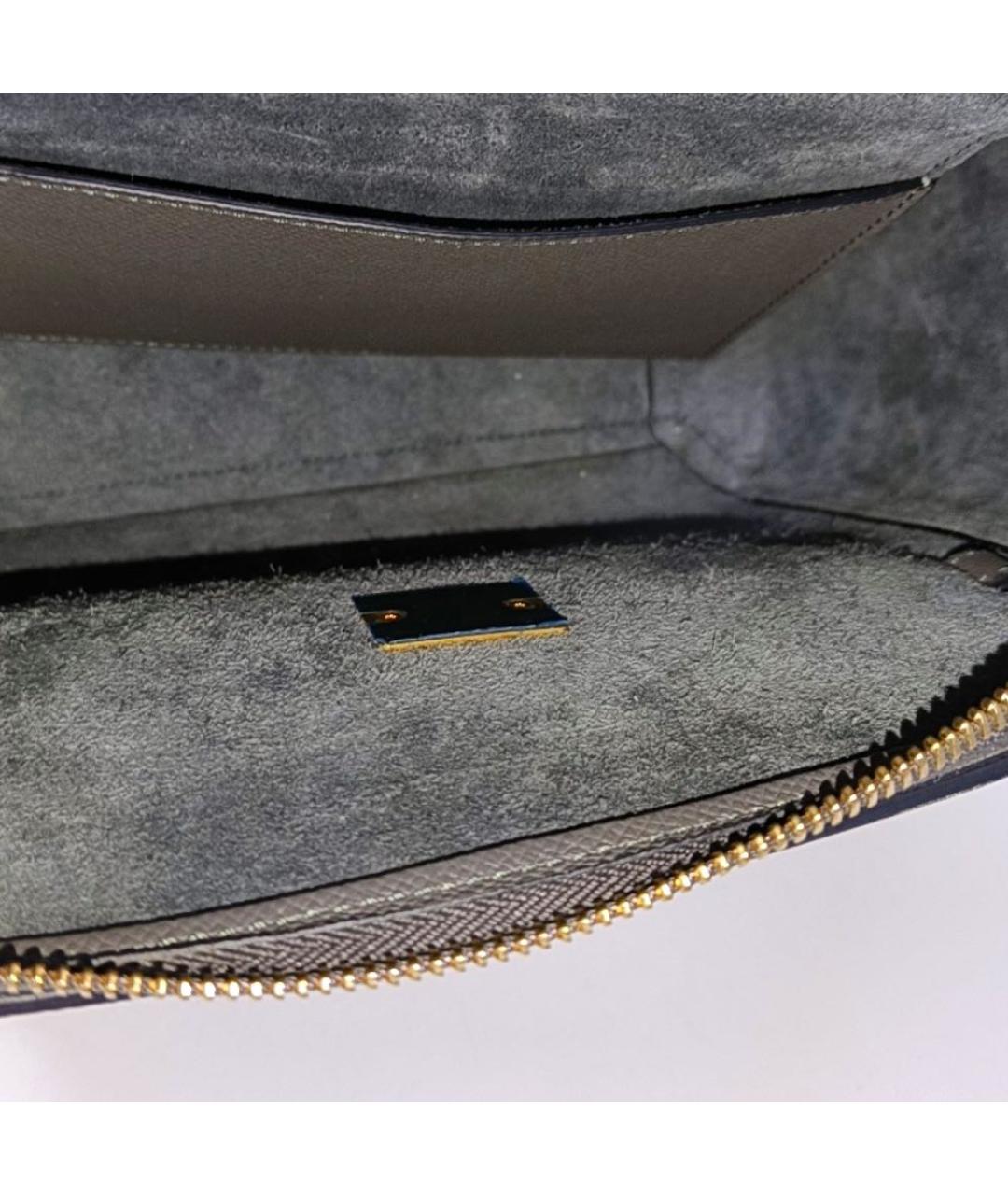 CELINE Антрацитовая кожаная сумка с короткими ручками, фото 6