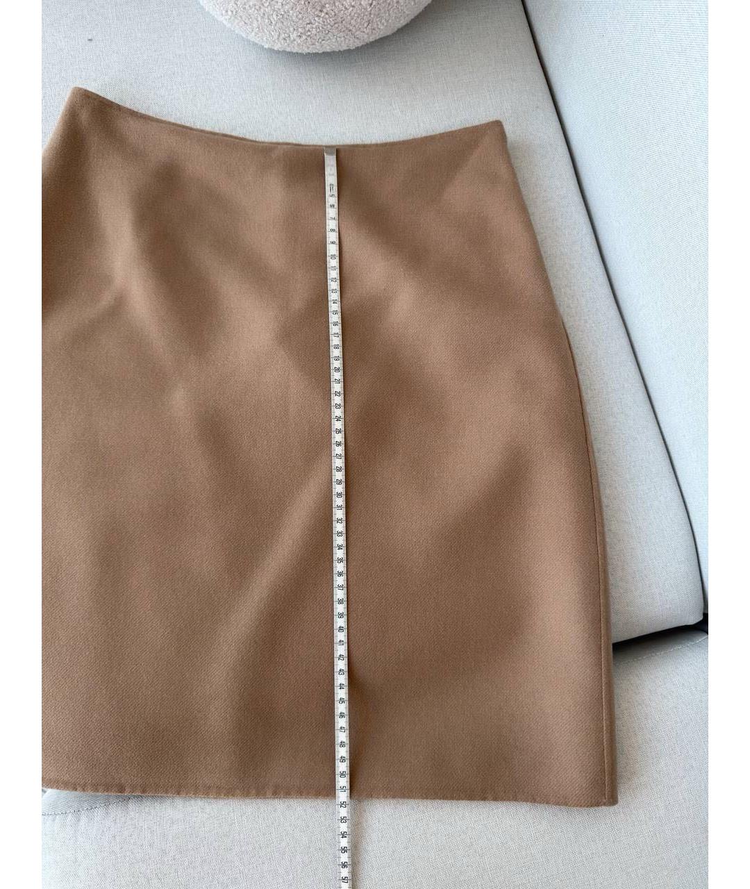 MAX MARA Бежевая шерстяная юбка мини, фото 7