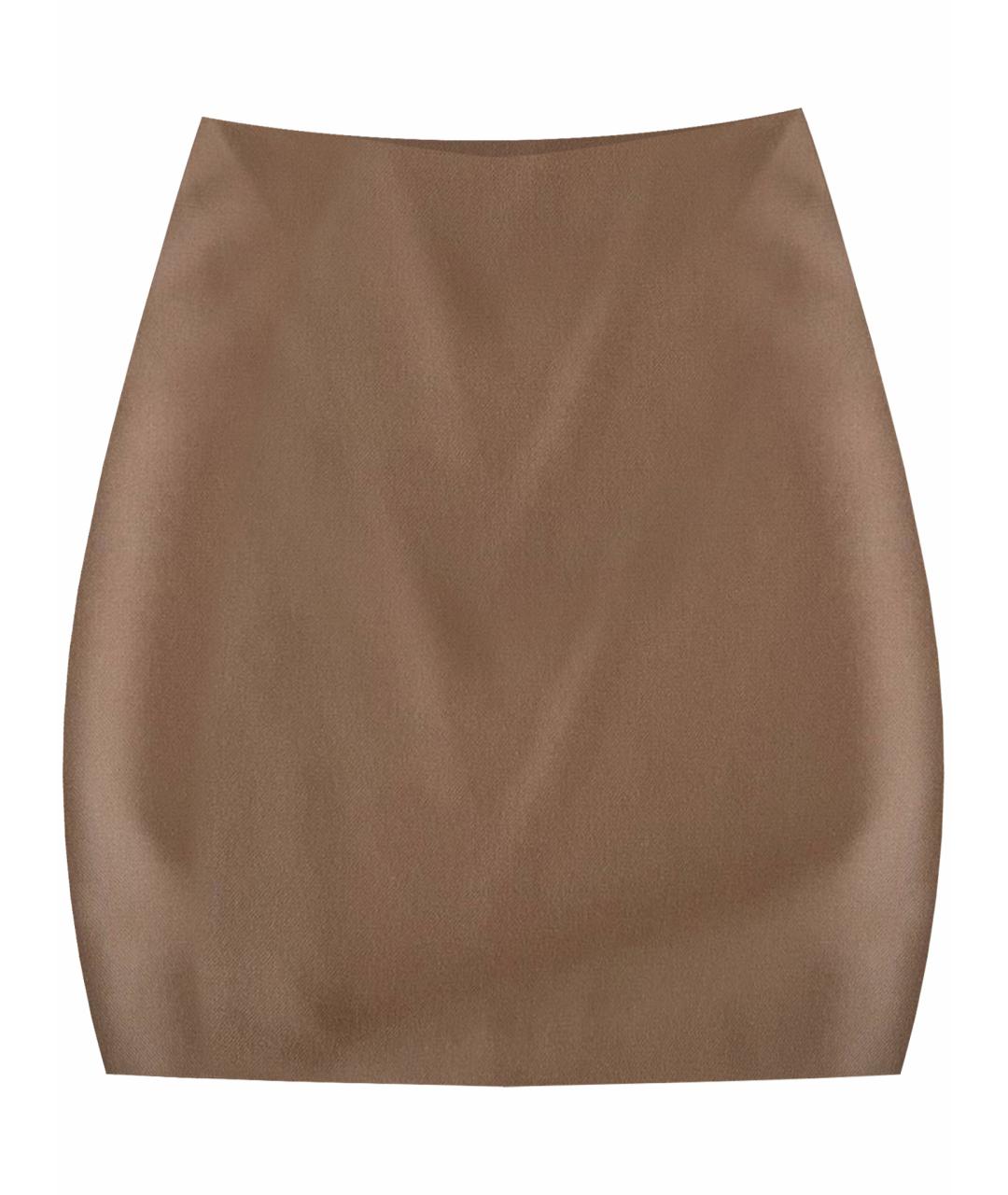 MAX MARA Бежевая шерстяная юбка мини, фото 1