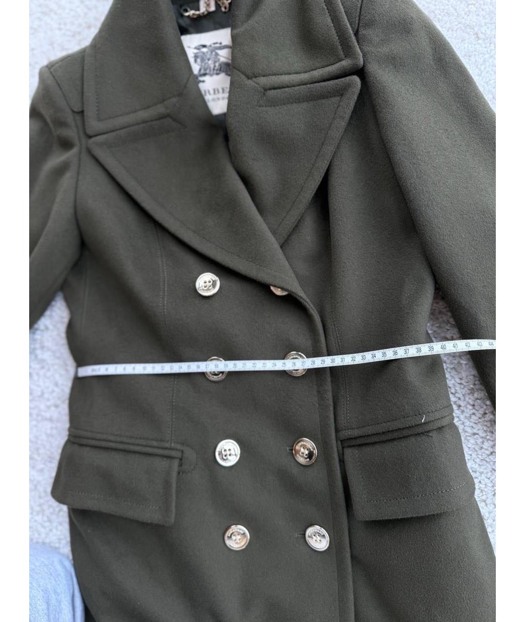 BURBERRY Хаки шерстяное пальто, фото 5