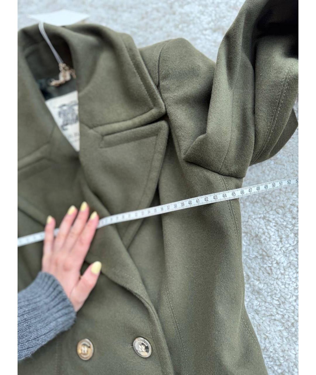 BURBERRY Хаки шерстяное пальто, фото 6