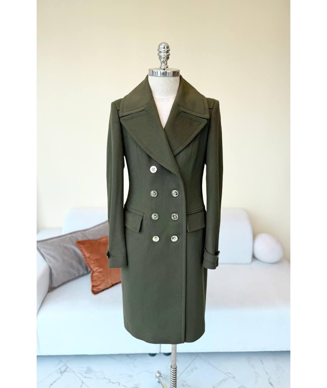 BURBERRY Хаки шерстяное пальто, фото 9