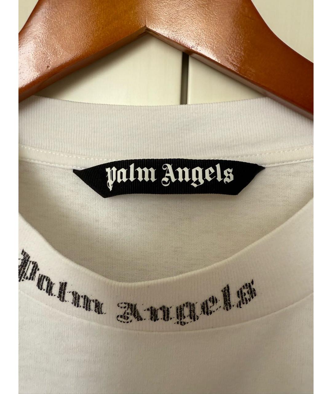 PALM ANGELS Белая хлопковая футболка, фото 3