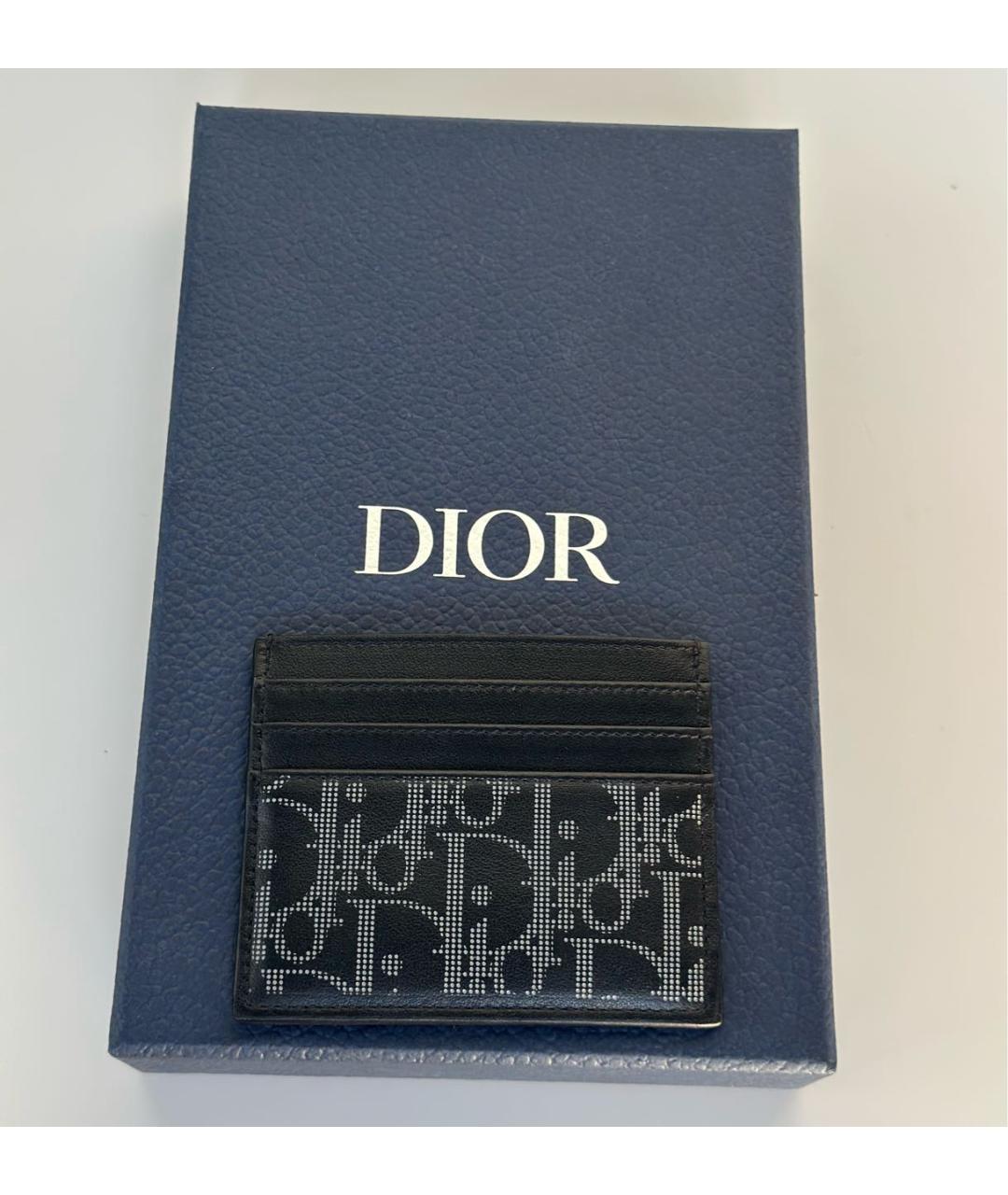 CHRISTIAN DIOR Черный кожаный кардхолдер, фото 6