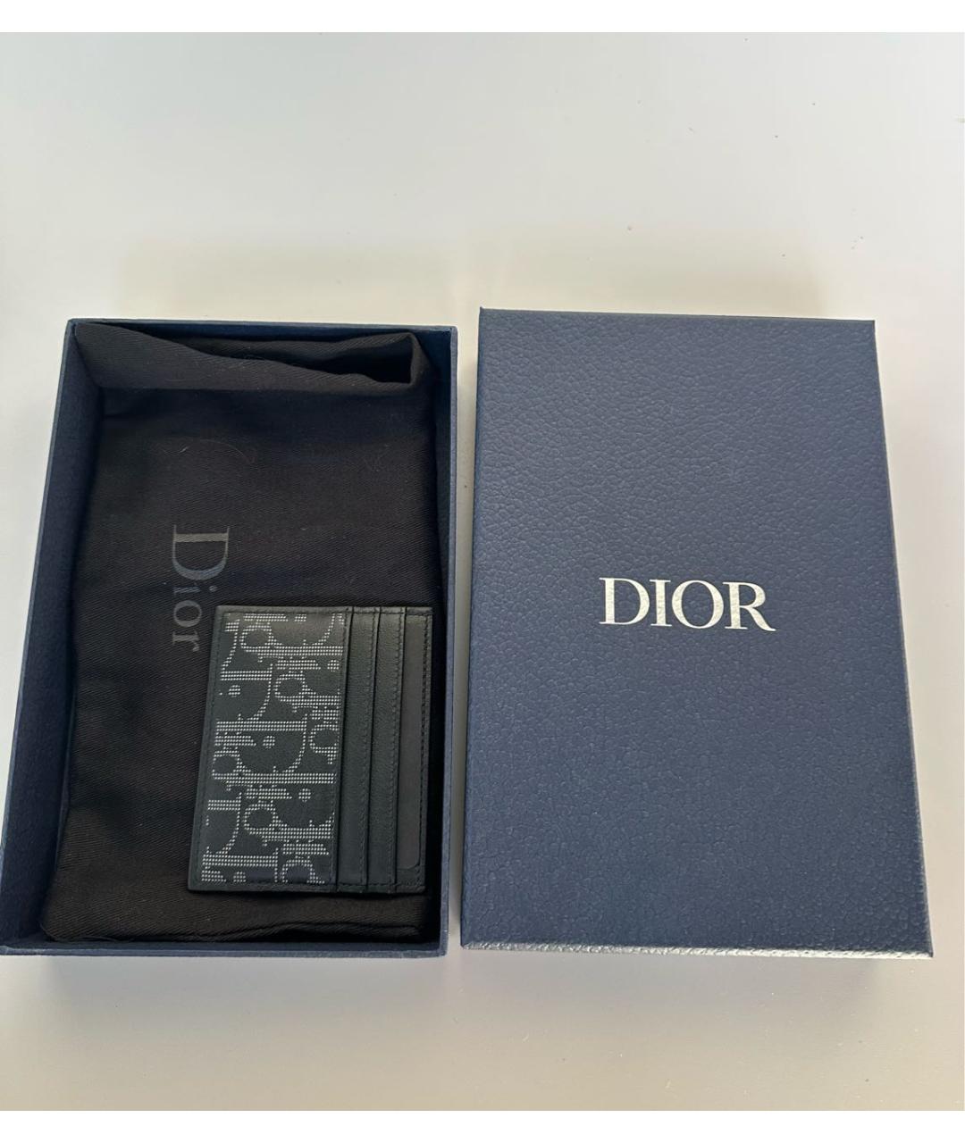 CHRISTIAN DIOR Черный кожаный кардхолдер, фото 7