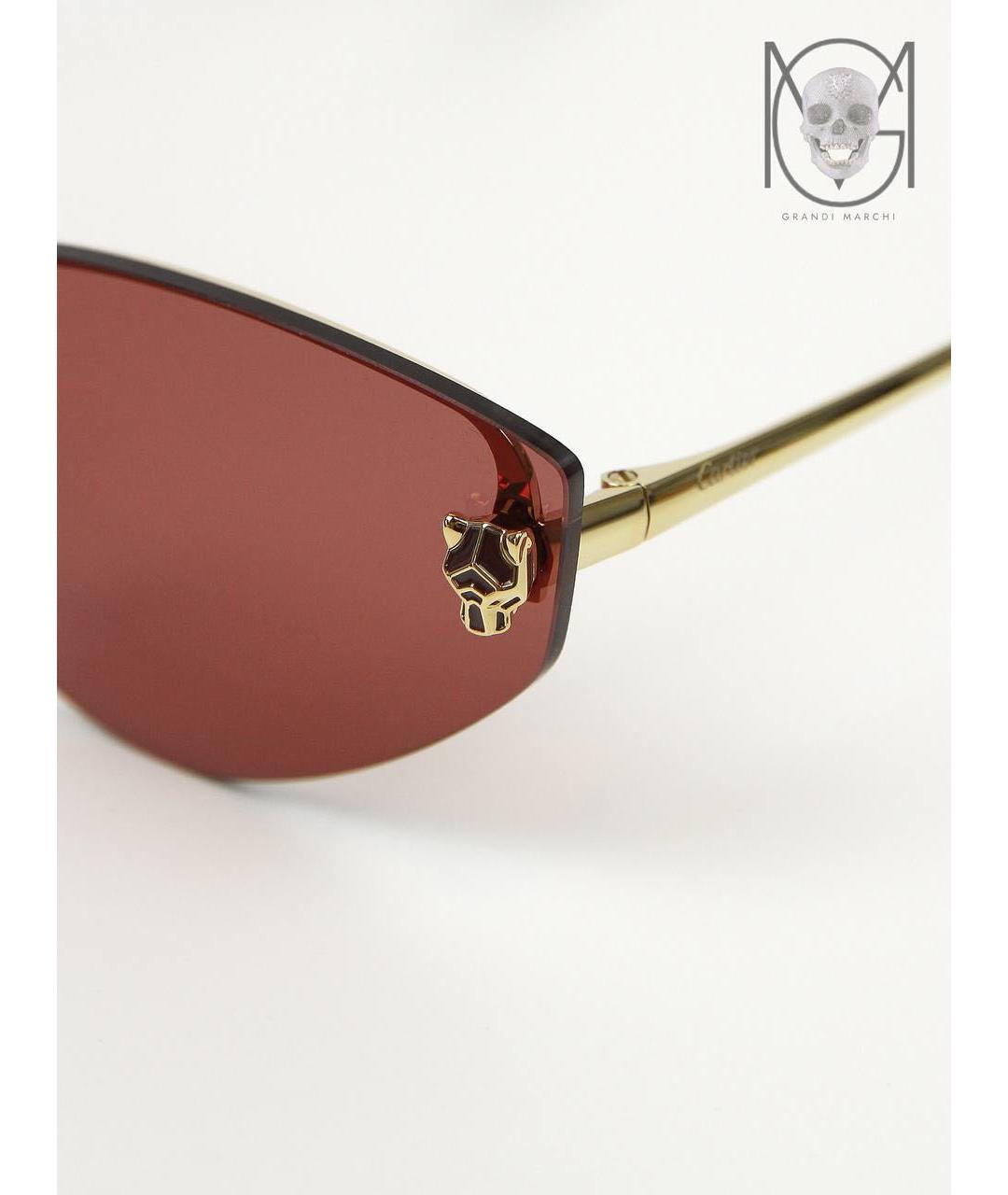 CARTIER Золотые металлические солнцезащитные очки, фото 3