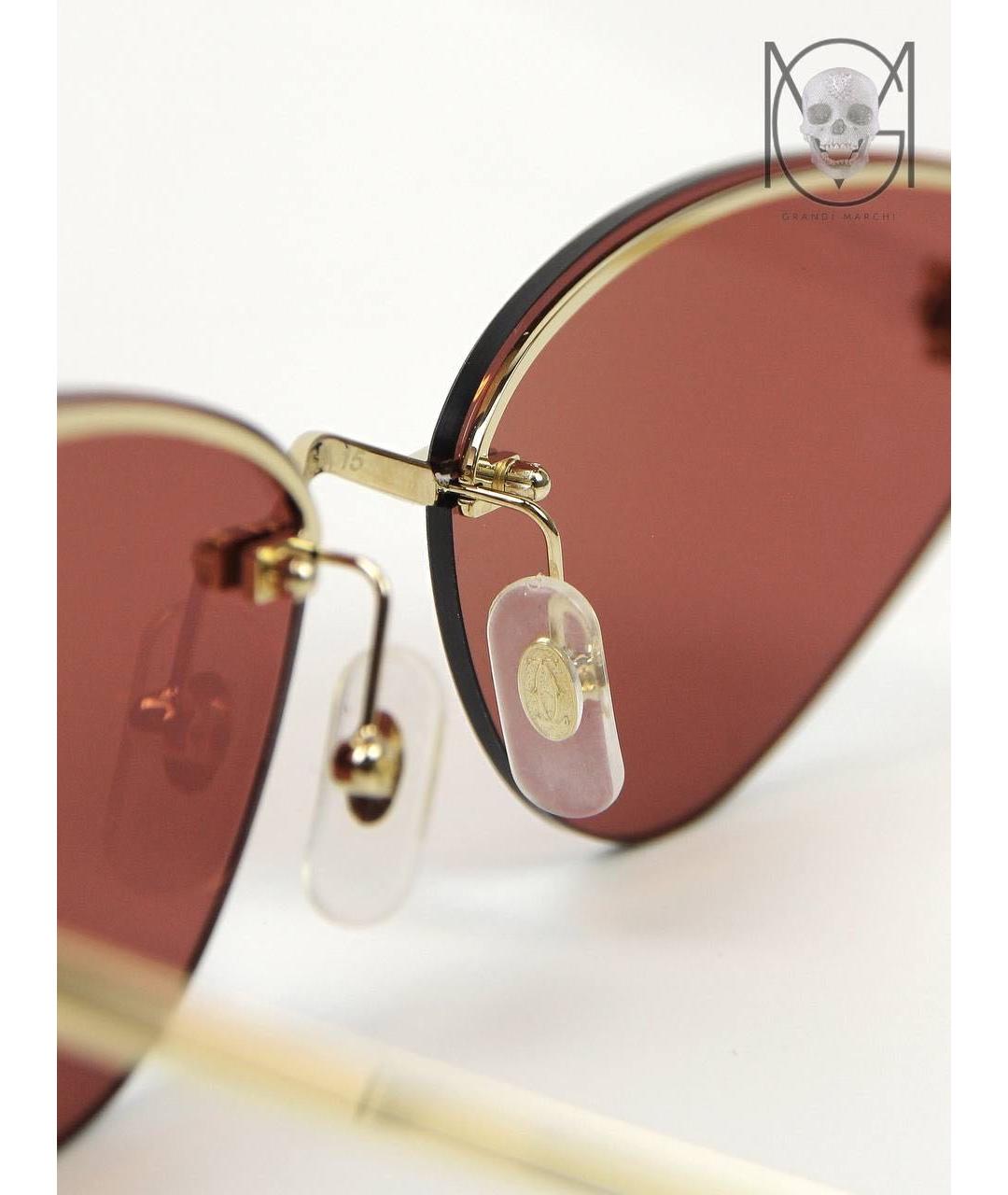 CARTIER Золотые металлические солнцезащитные очки, фото 4