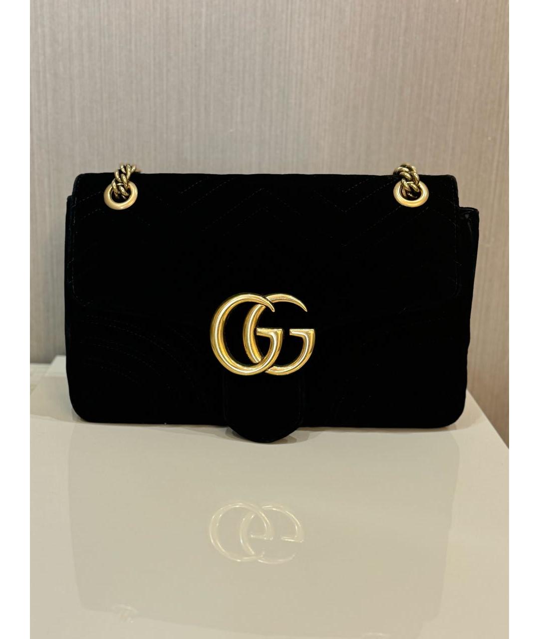 GUCCI Черная бархатная сумка через плечо, фото 5