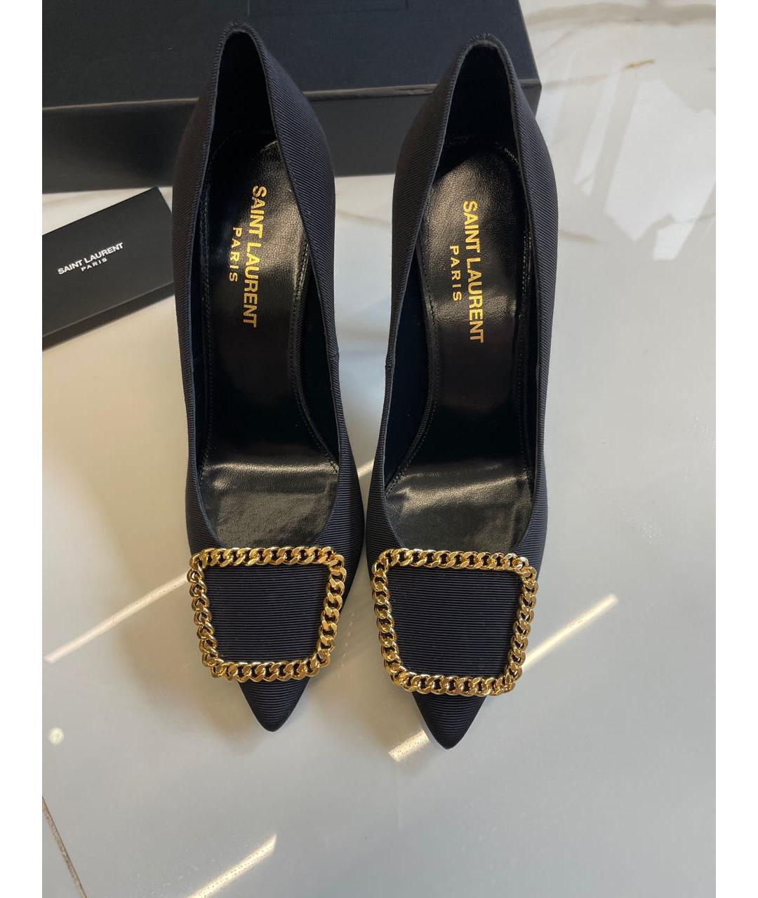 SAINT LAURENT Черные текстильные туфли, фото 2