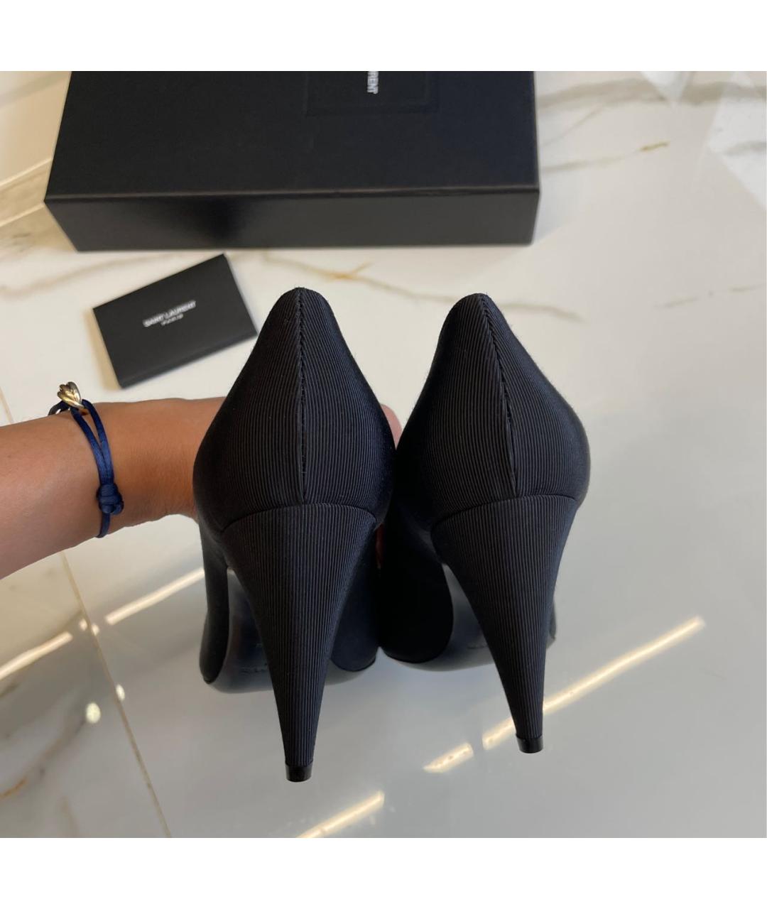 SAINT LAURENT Черные текстильные туфли, фото 4