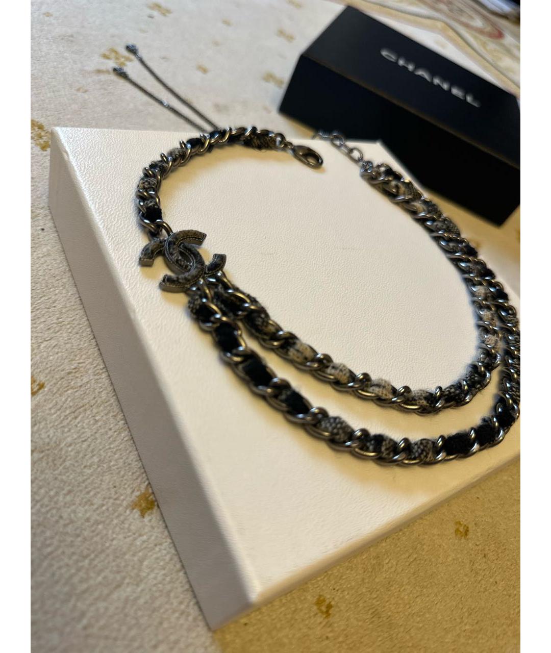 CHANEL Черное металлическое колье, фото 2