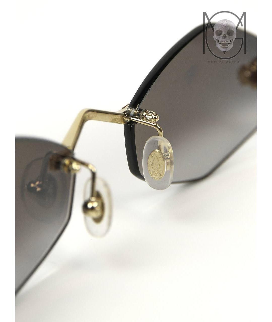 CARTIER Золотые металлические солнцезащитные очки, фото 4