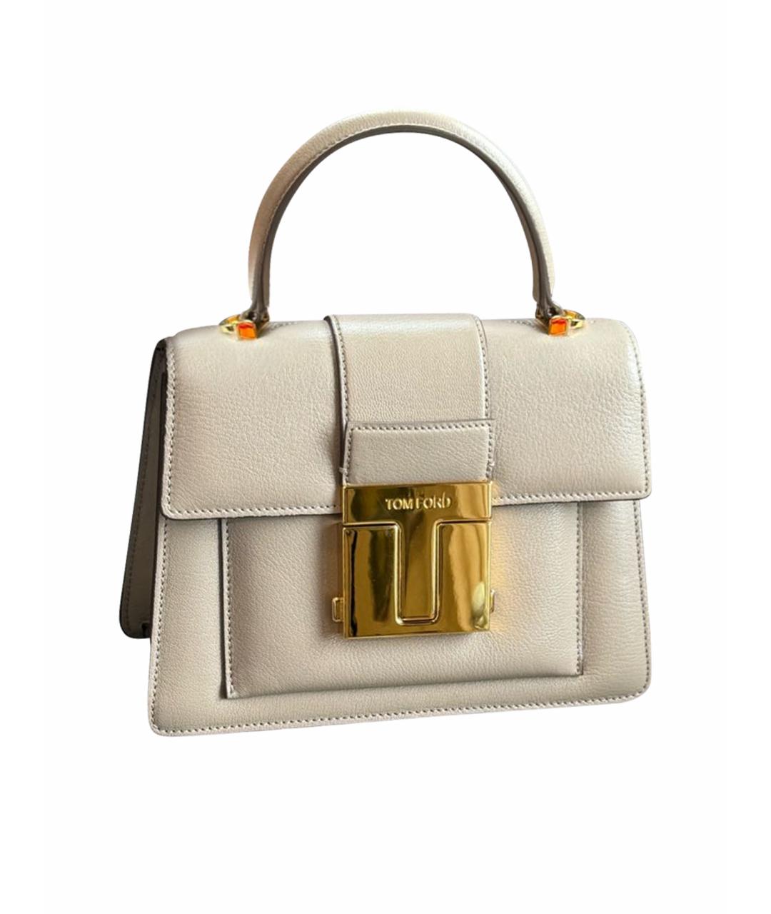 TOM FORD Бежевая кожаная сумка с короткими ручками, фото 1