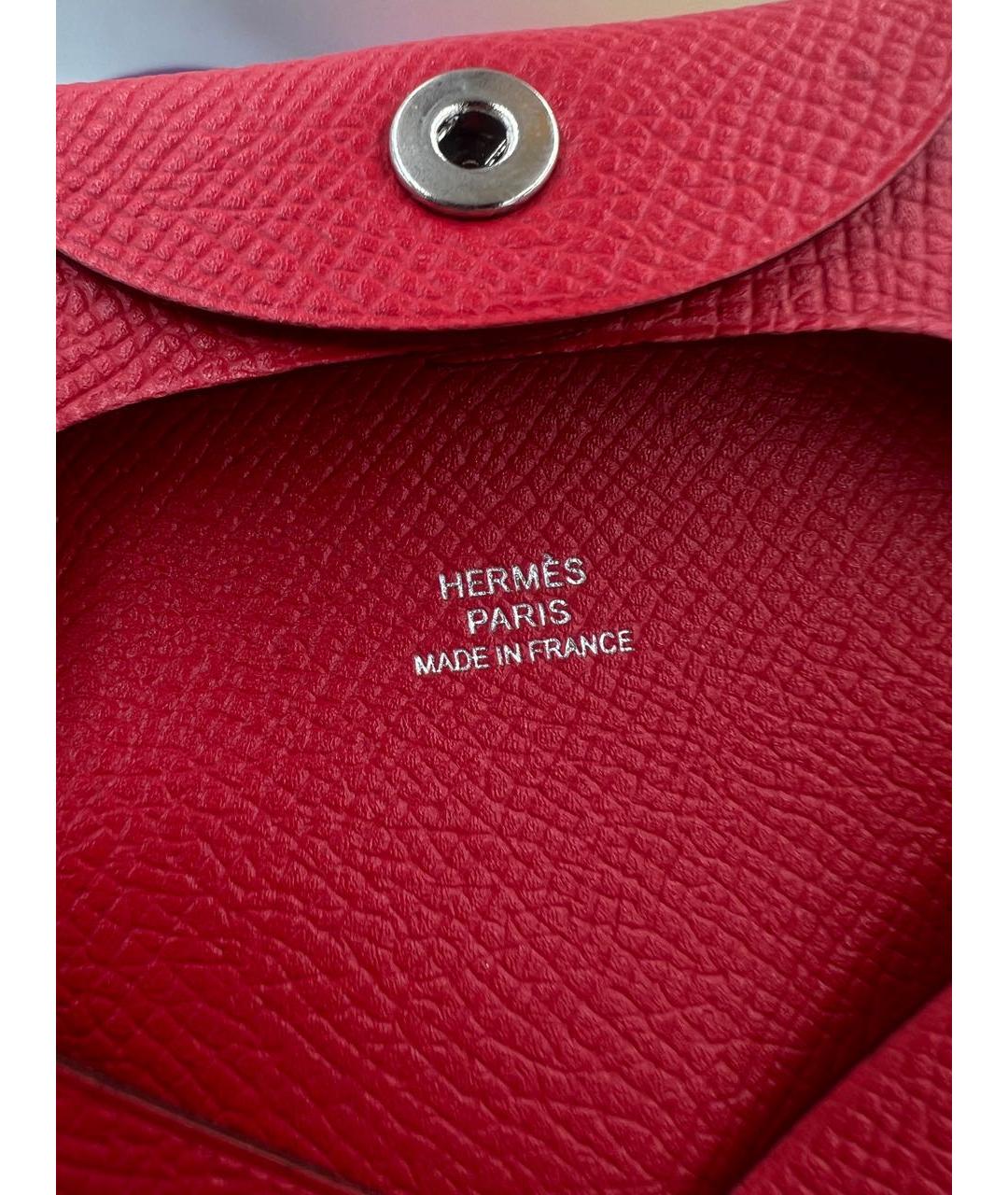 HERMES Красный кожаный кошелек, фото 3