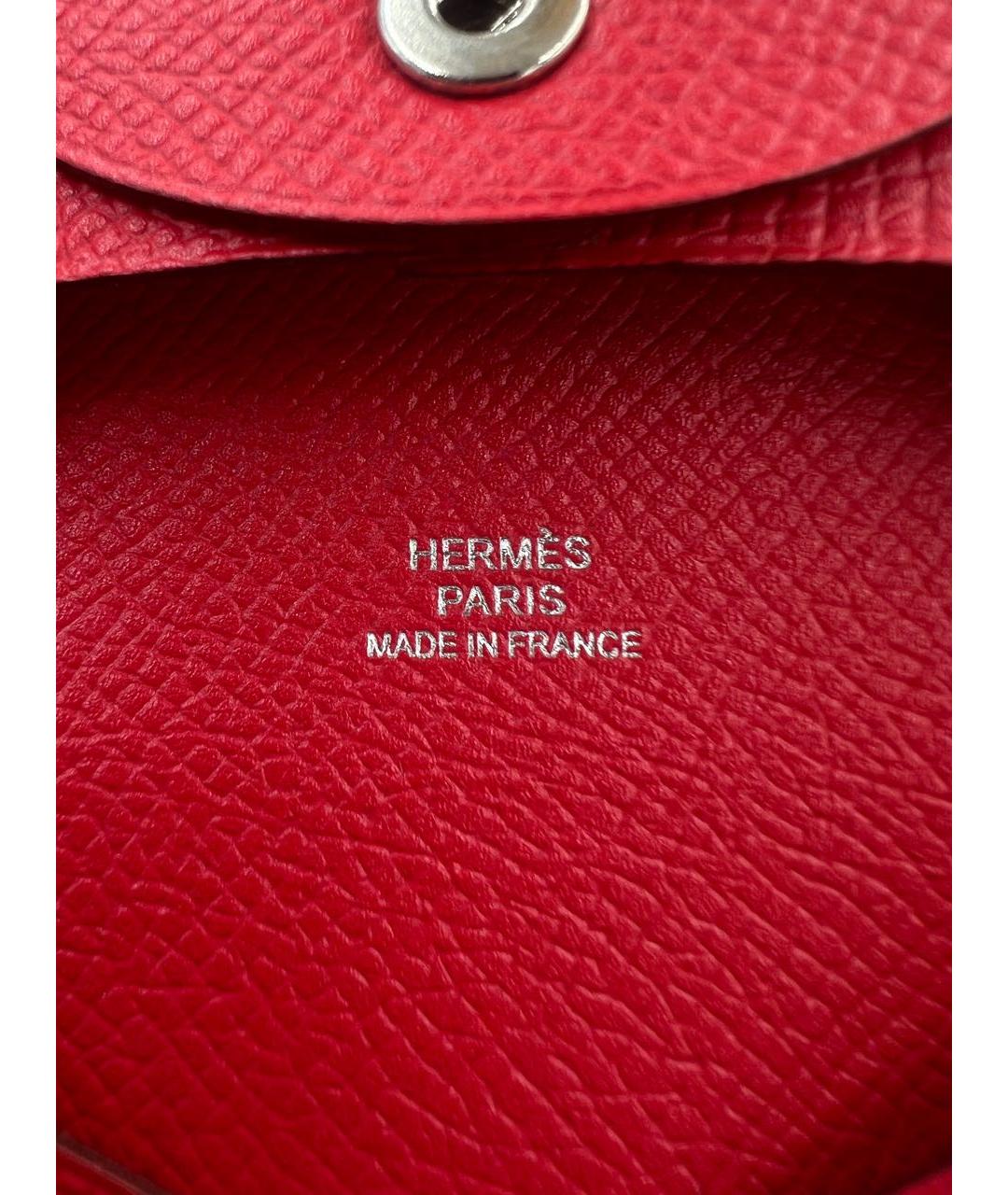 HERMES Красный кожаный кошелек, фото 8