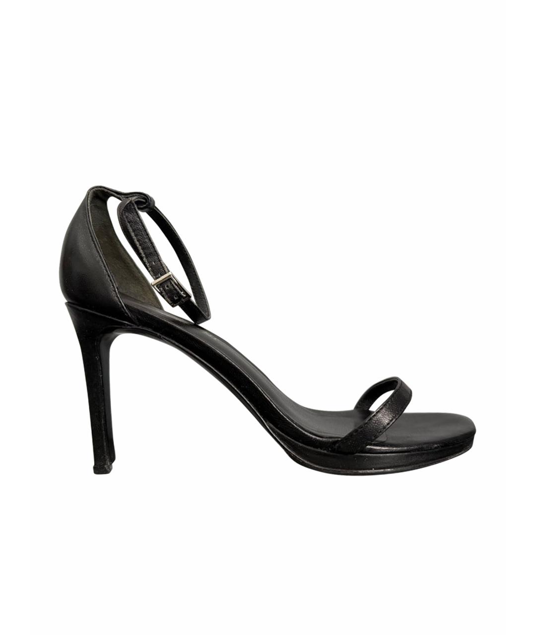 SAINT LAURENT Черные кожаные босоножки, фото 1
